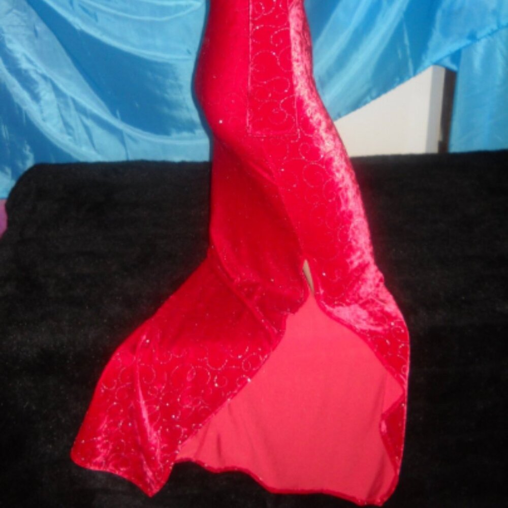 Vintage Sexy Elegant Classy Velveteen Red Dress  Evening Cocktail Prom Dress